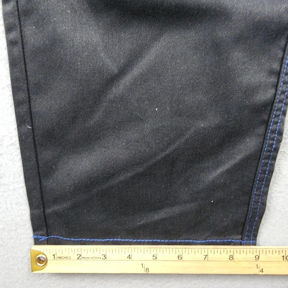 True Religion Cargo Pants Mens 34x31 Black Blue Stitch Canvas Utility Pockets